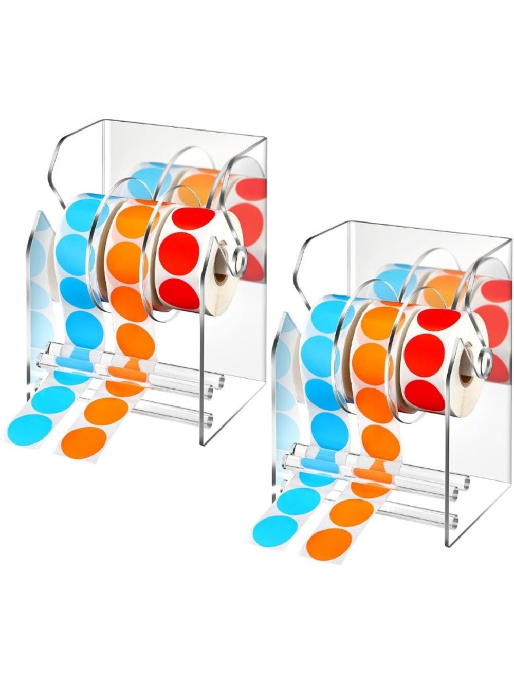 Adjustable Label Dispenser Set - 2 Pcs with 3 Disks for Sticker Roll